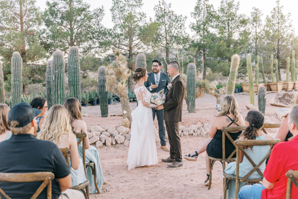 ceremony in front of cacti