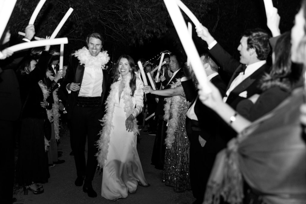 boujee wedding grand exit of light wands